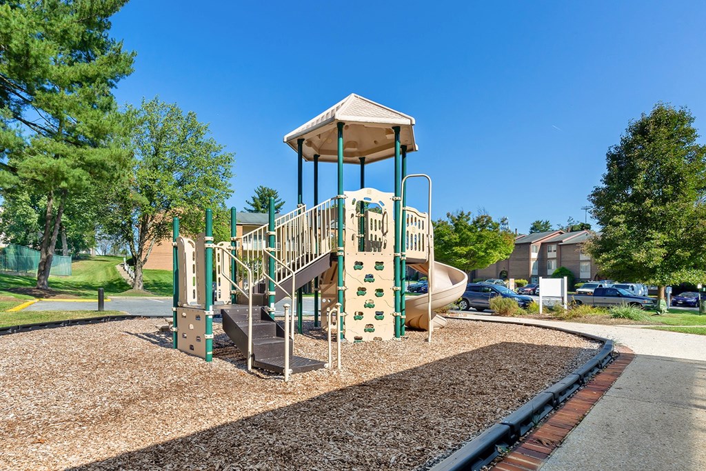 the playground  at Copper and Quarry Village, Pikesville, MD