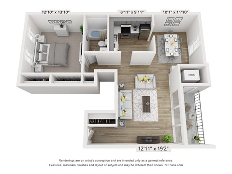 A2B Floor Plan at Copper and Quarry Village, Maryland, 21209