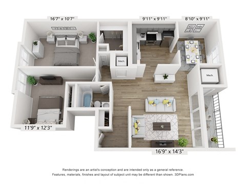 B02 Floor Plan at Copper and Quarry Village, Pikesville, 21209