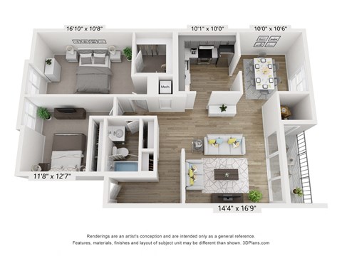 B06 Floor Plan at Copper and Quarry Village, Pikesville, MD, 21209