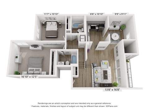 B08 Floor Plan at Copper and Quarry Village, Pikesville, MD
