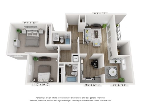 B09 Floor Plan at Copper and Quarry Village, Pikesville, 21209