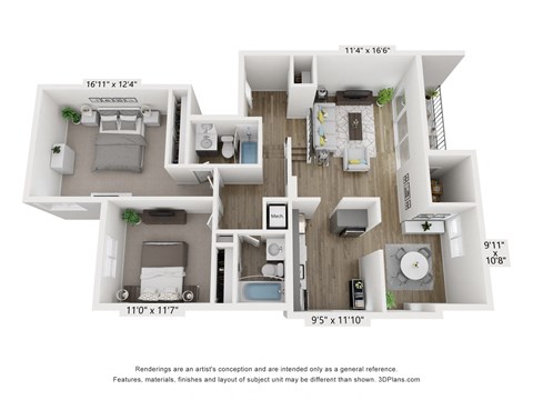 B11 Floor Plan at Copper and Quarry Village, Pikesville, Maryland