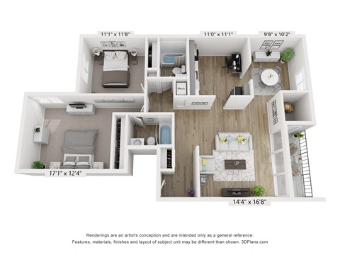 B12 Floor Plan at Copper and Quarry Village, Pikesville, MD