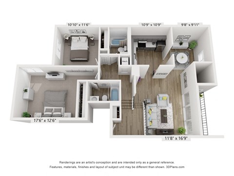 B14 Floor Plan at Copper and Quarry Village, Pikesville, MD, 21209