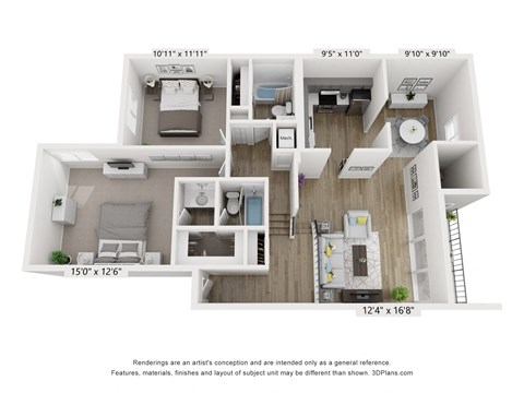B15 Floor Plan at Copper and Quarry Village, Pikesville, MD