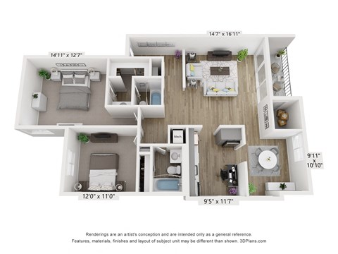B19 Floor Plan at Copper and Quarry Village, Pikesville, MD, 21209