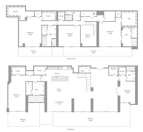 E1 Floor Plan at The Hamilton, Miami, 33137