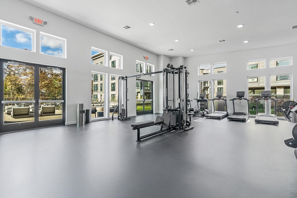 the gym at the flats at big tex apartments