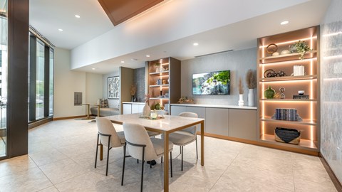 Kitchen with Dining Space at Eastline Residences Apartments, Dallas