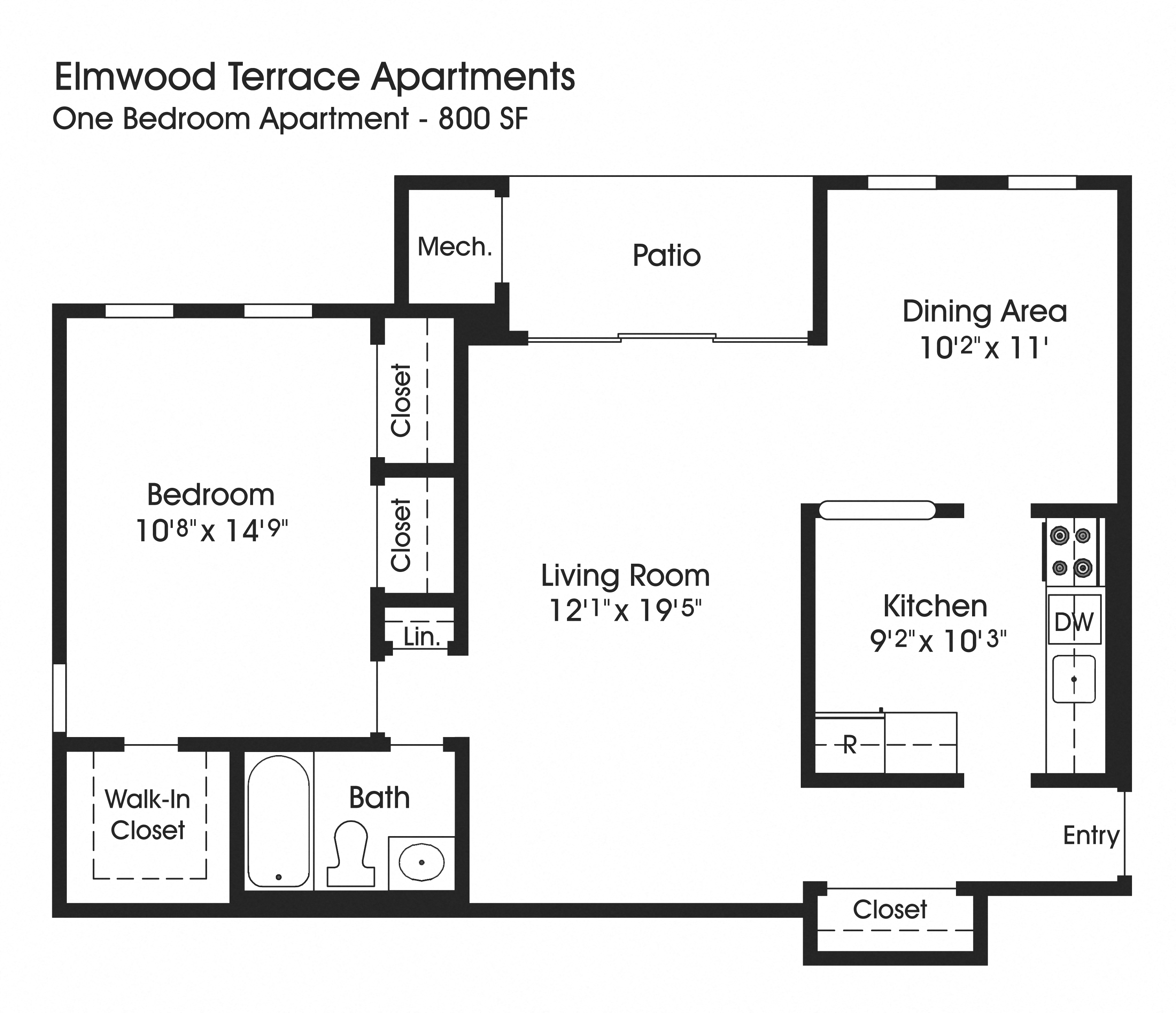 1BR 1BA_800sf at The Apartments at Elmwood Terrace, Frederick, 21702