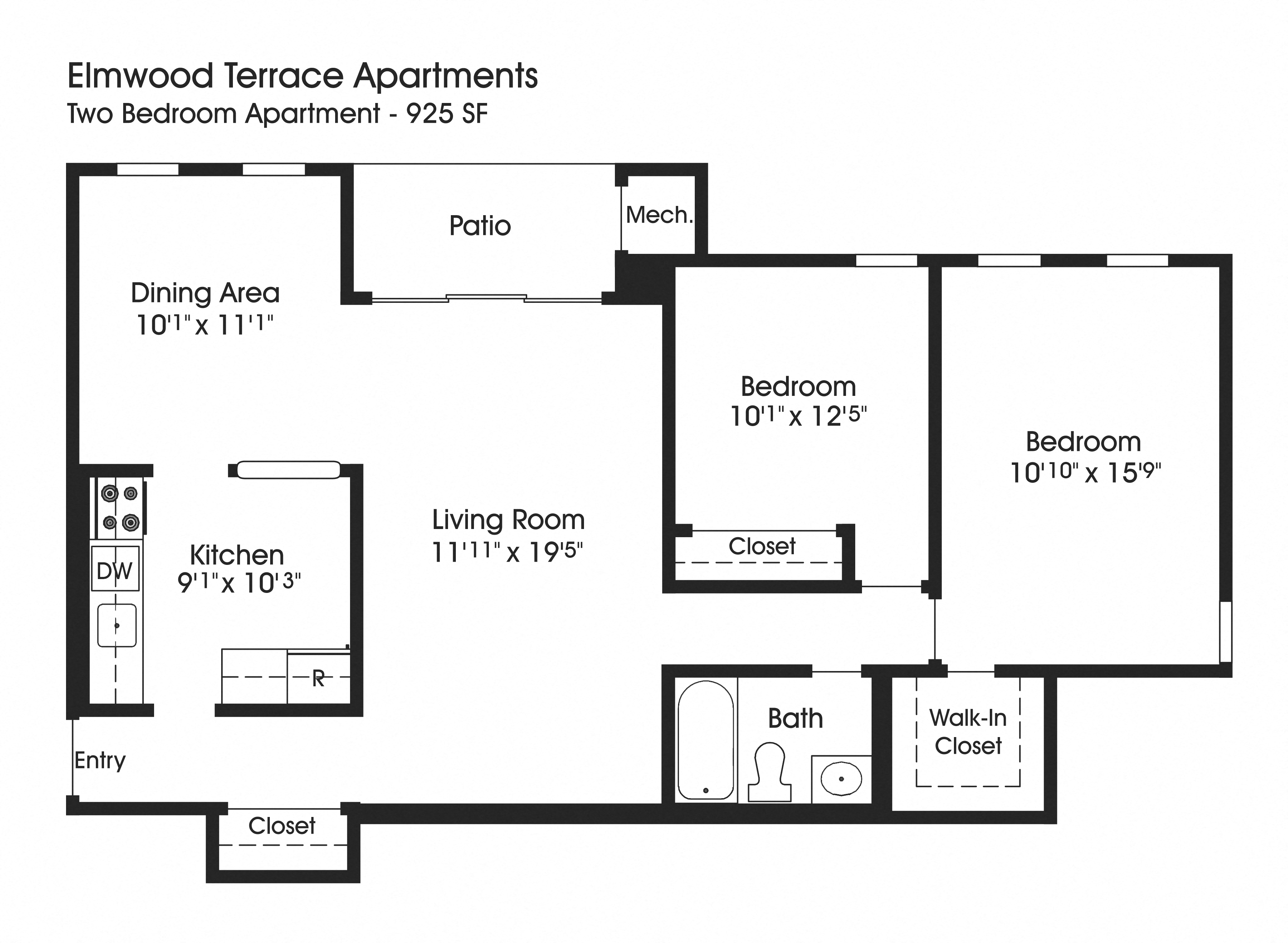 2BR 1BA_925sf at The Apartments at Elmwood Terrace, Maryland