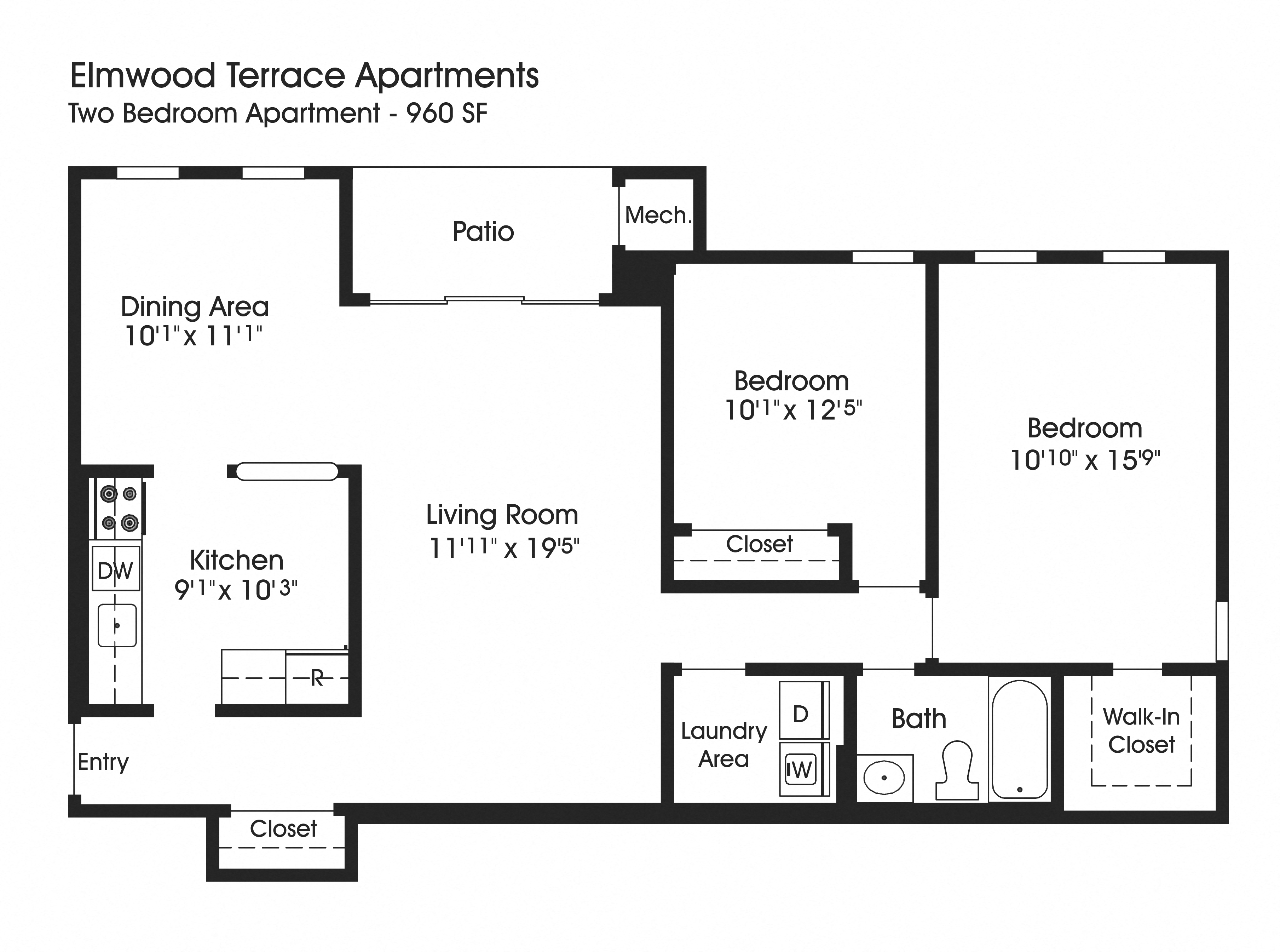 2BR 1BA_960sf at The Apartments at Elmwood Terrace, Frederick, MD, 21702
