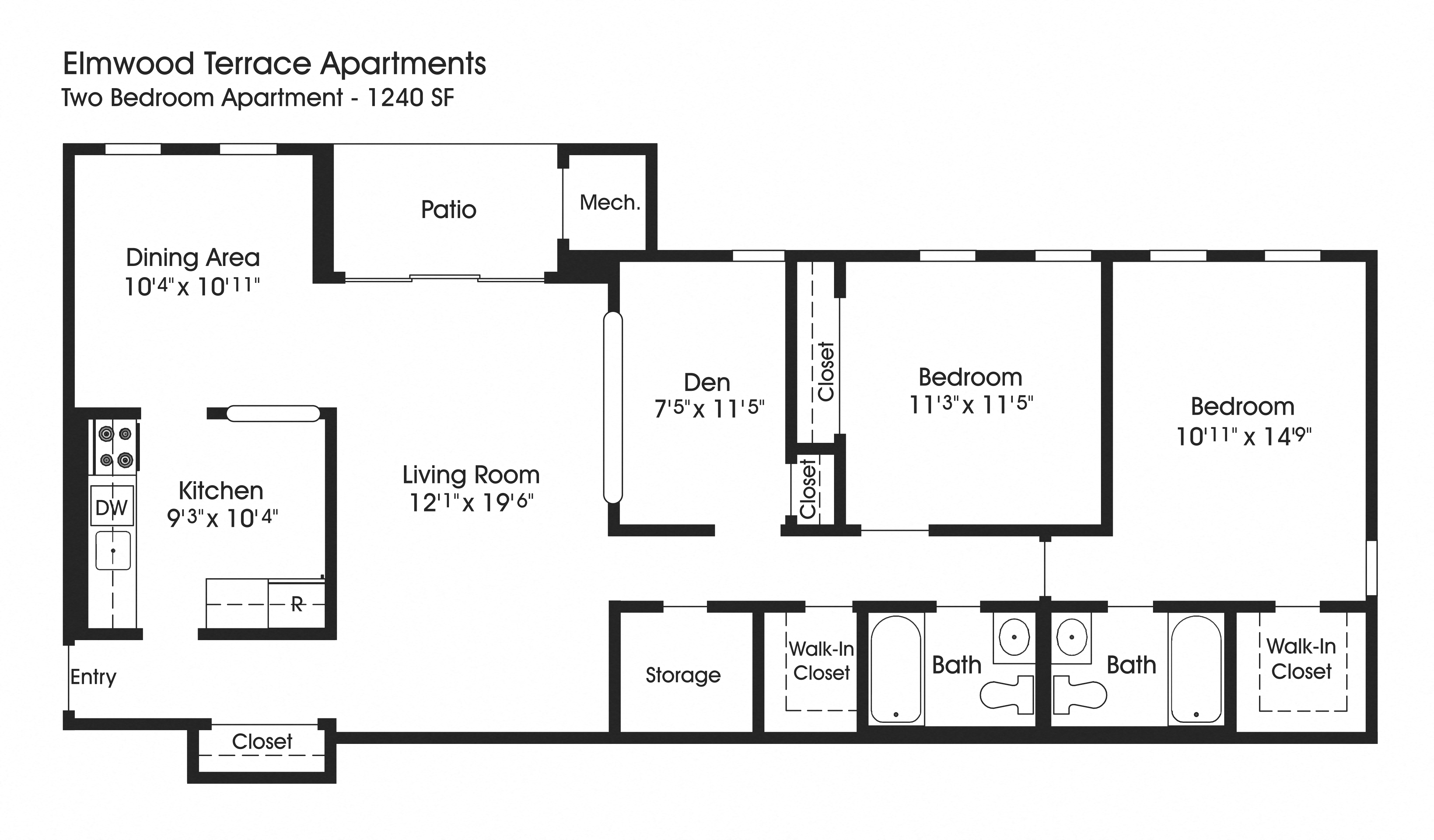 2BR 2BA_1240sf at The Apartments at Elmwood Terrace, Frederick, Maryland