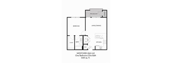 1BR 1BA (644 SF)