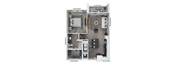 A1 Floor Plan at District 757 Apartments, Norfolk