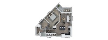 A4 Floor Plan at District 757 Apartments, Norfolk, VA