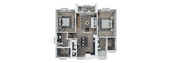 B1 Floor Plan at District 757 Apartments, Norfolk