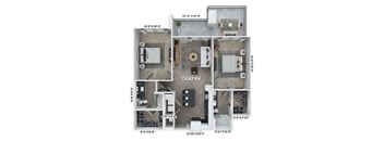 B12 Floor Plan at District 757 Apartments, Virginia, 23502