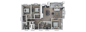 UNIT C1 Floor Plan at District 757 Apartments, Norfolk, 23502