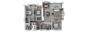 C11 Floor Plan at District 757 Apartments, Norfolk, Virginia