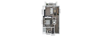 S1 Floor Plan at District 757 Apartments, Norfolk, VA, 23502