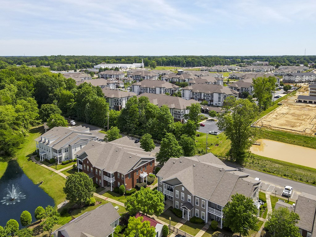 Drone Exterior View at The Villas at Germantown, Memphis