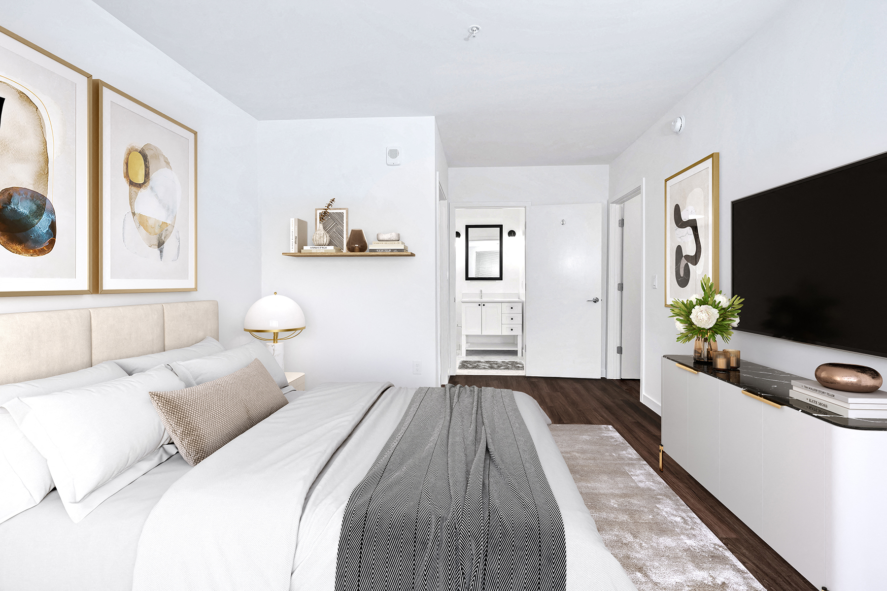 Bedroom area at The Glover House, Washington