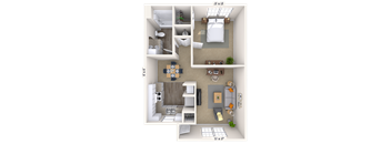 1Bed 1Bath at Lakeshore Landing Apartments, Ridgeland, Mississippi
