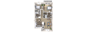 2Bed 1Bath_A at Lakeshore Landing Apartments, Mississippi