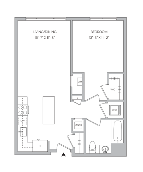 a floor plan of a bedroom apartment