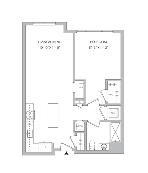 a floor plan of a bedroom apartment