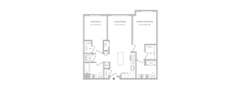 a floor plan of a bedroom apartment