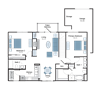 2BR 2BA (1212 SF)