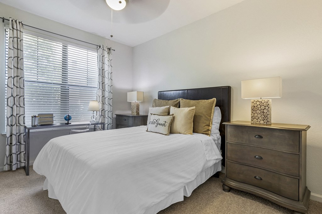 Comfortable Bedroom With Large Window at Mansfield on the Green, Milwaukie, Texas