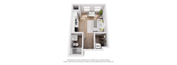Studio Floorplan at Midtown Row Apartments, Montgomery, AL