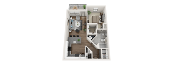 A1_1 Floorplan at Midtown Row Apartments, Montgomery, AL