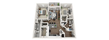 A1_2C Floorplan at Midtown Row Apartments, Montgomery, 36106