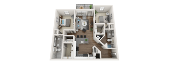 A1_2D Floorplan at Midtown Row Apartments, Montgomery, Alabama