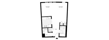 One bedroom floor plan with walk-in closet at Pier Village Apartments, New Jersey, 7740