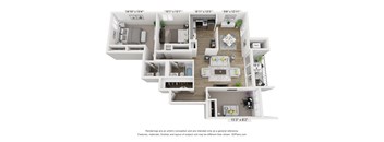 the outlook floor plan previews the spacious living room and dining area