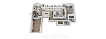 the outlook floor plan  1 bedroom 840 sq ft