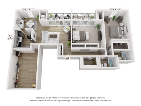B24 Floor Plan at Copper and Quarry Village, Pikesville, 21209