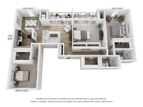 C5 Floor Plan at Copper and Quarry Village, Maryland