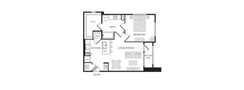 1BR 1BA (765 SF)