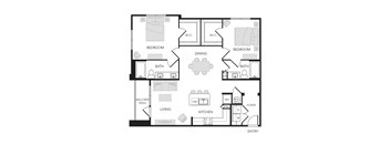 2BR 2BA (1209 SF)