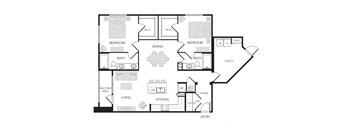 2BR 2BA (1325 SF)