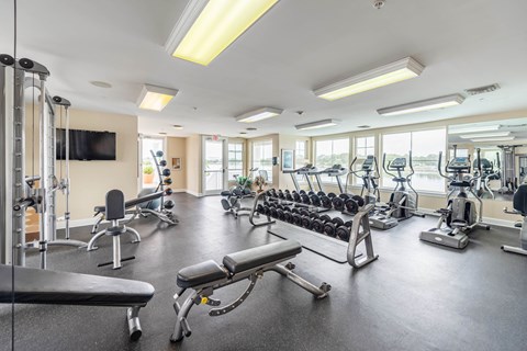 Fitness center area at River House Apartments, Norfolk, VA