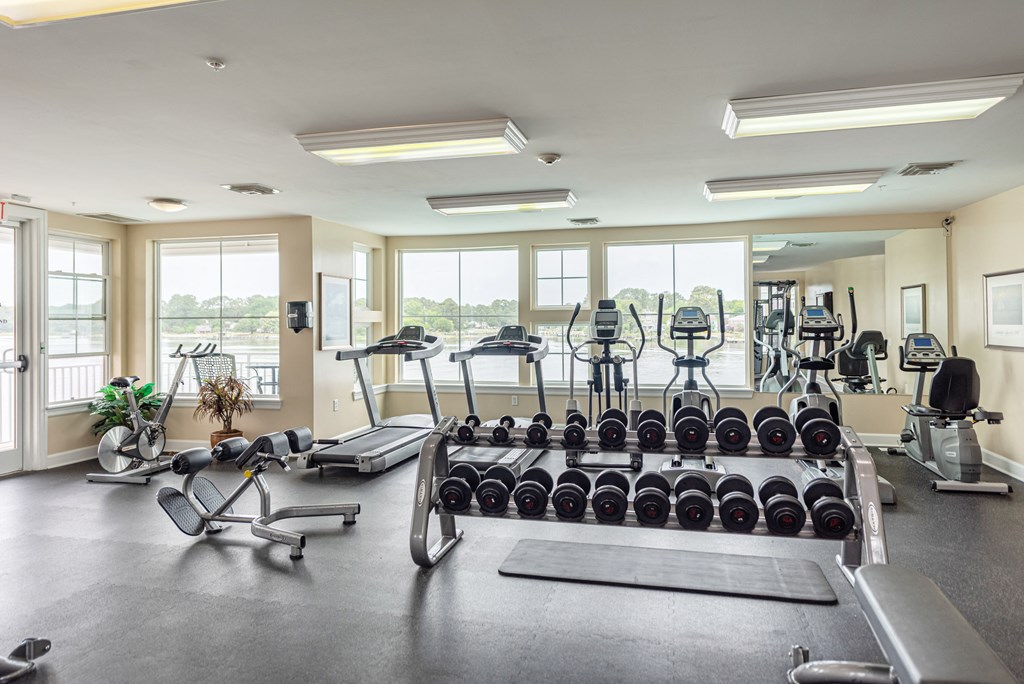 Fitness center at River House Apartments, Norfolk, Virginia