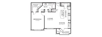 1BR 1BA (789 SF)